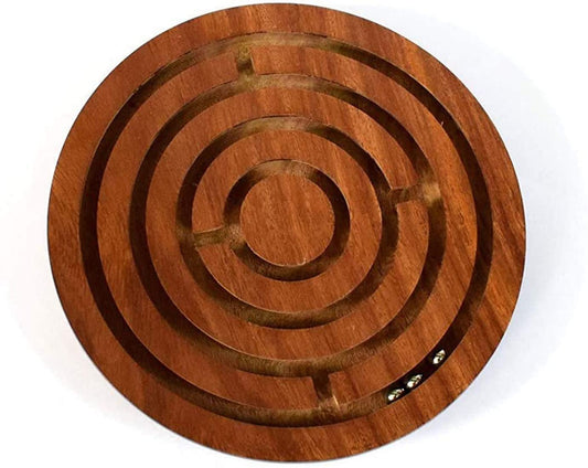 Wooden Labyrinth Board Game Ball in Maze Puzzle Round 6-inch Wooden Puzzle