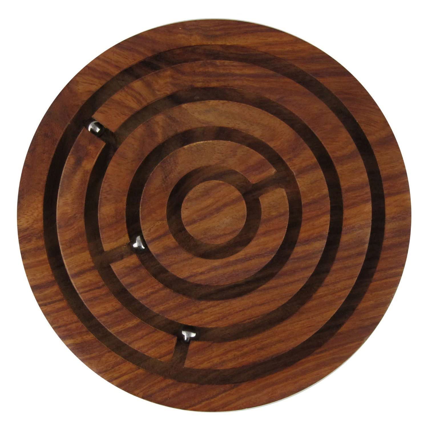 Wooden Labyrinth Board Game Ball in Maze Puzzle Round 6-inch Wooden Puzzle