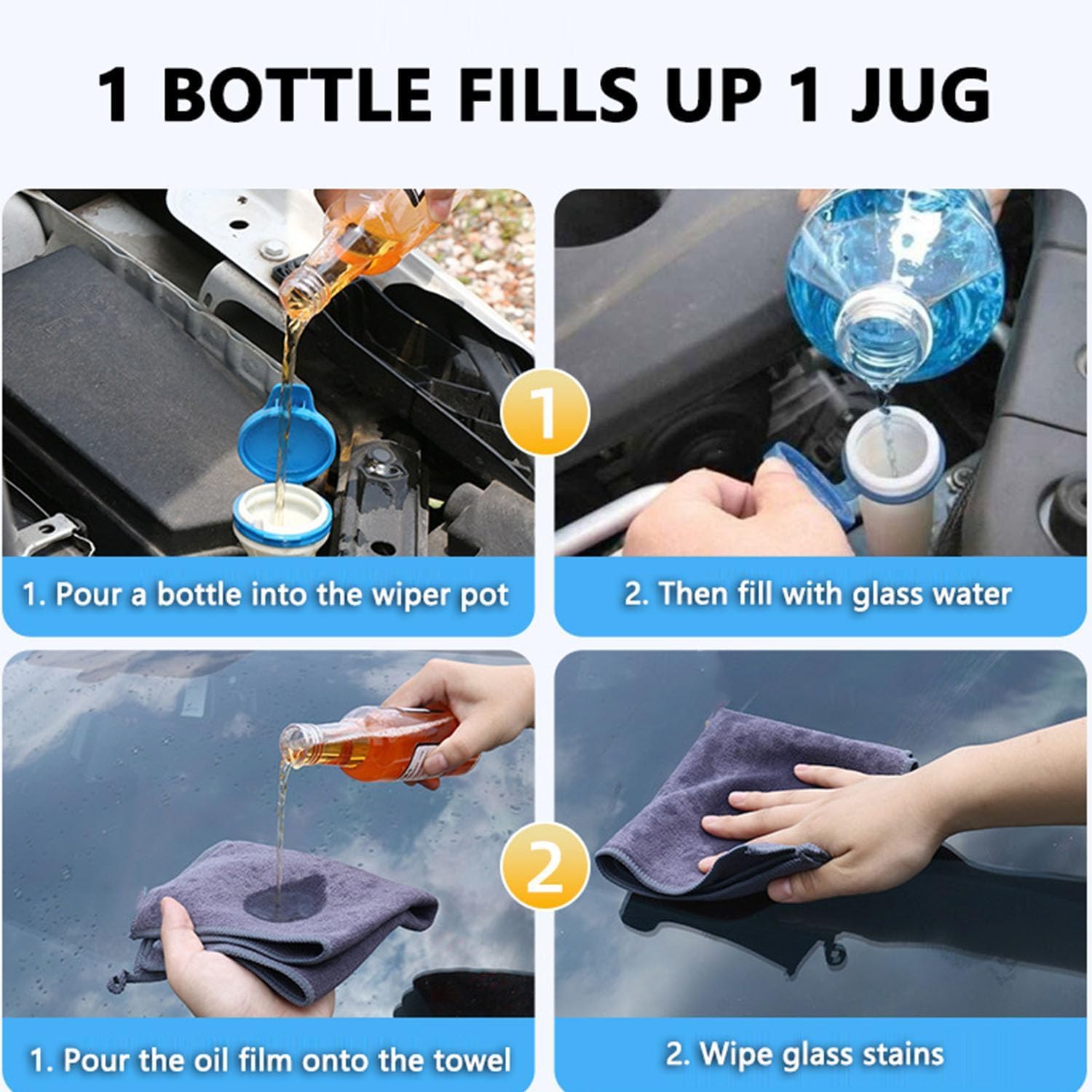 100ML Anti freezing Oil Film Remover Car Windshield Cleaner For Auto Glass Cleaning - Multi Purpose