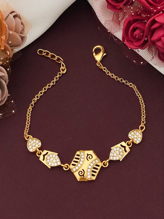 Cubic Zirconia Gold-plated Plated Brass Alloy Necklace