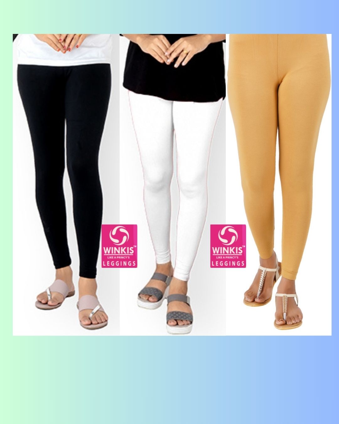 Winkis Economy Primacy leggings for Women - Ankle Fit- Pack of 3 - Combo Offer