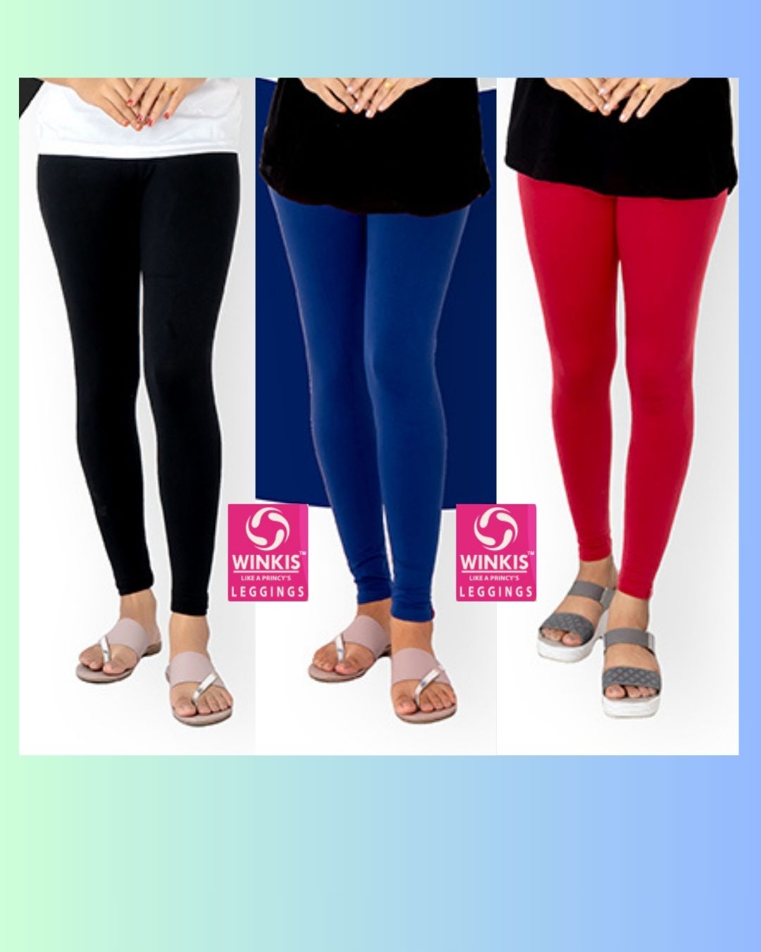 Winkis Economy Primacy leggings for Women - Ankle Fit- Pack of 3 - Combo Offer