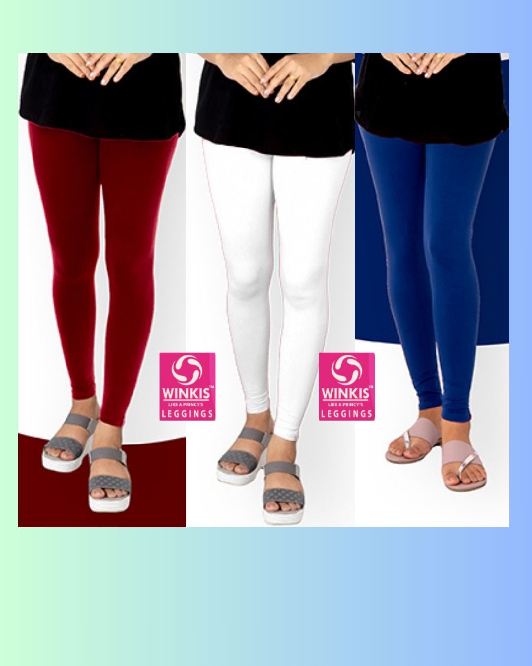 Winkis Economy Primacy leggings for Women - Ankle Fit- Pack of 3 - Combo Offer