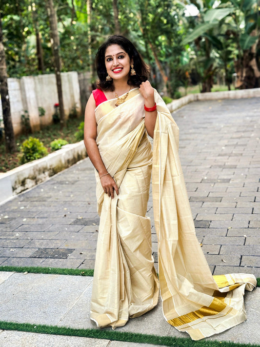 Kerala bridal tissue ready to wear saree