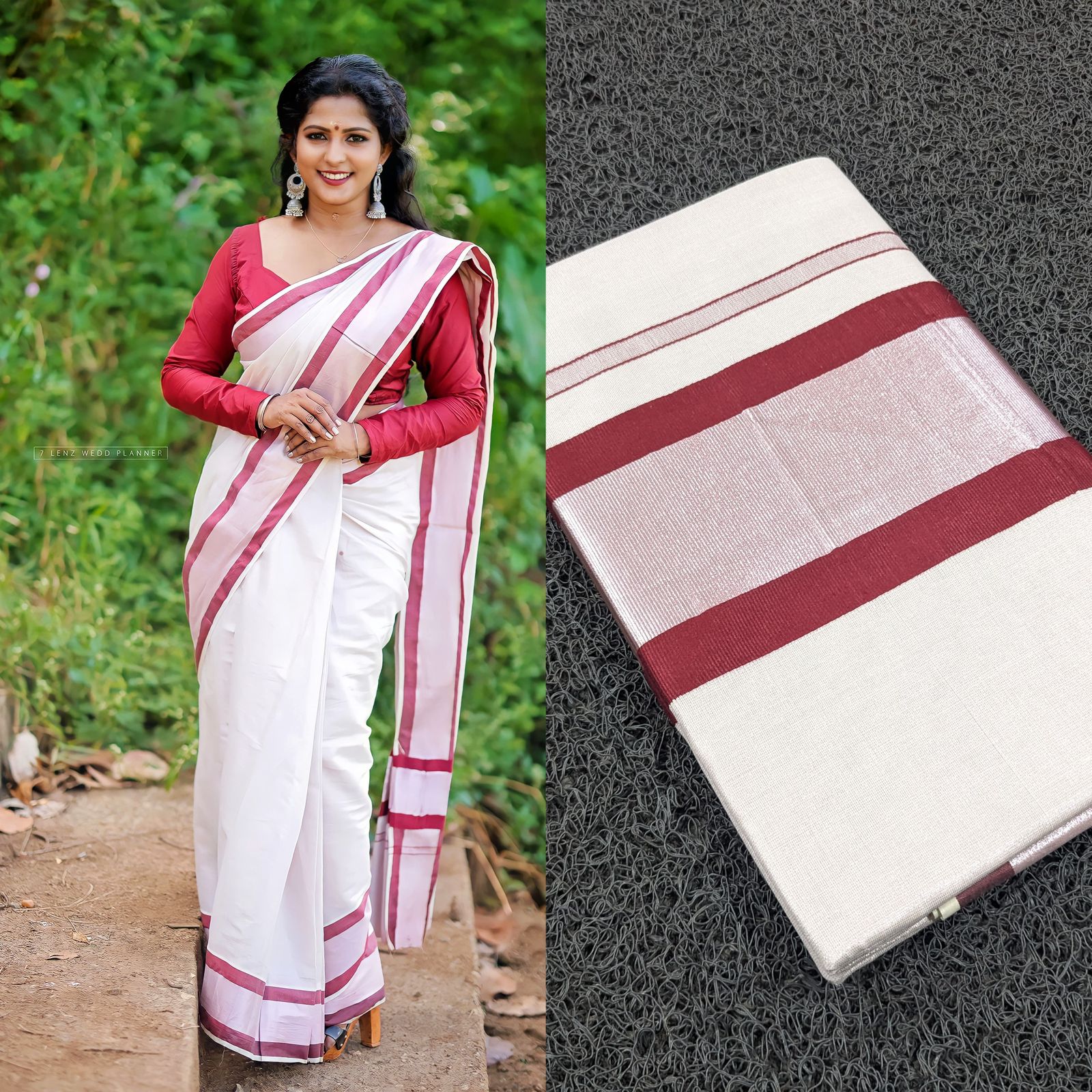 Rose Gold Tissue Handloom Finish Saree