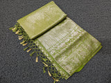 Olive Green Kubera Pattu Soft Silk Saree