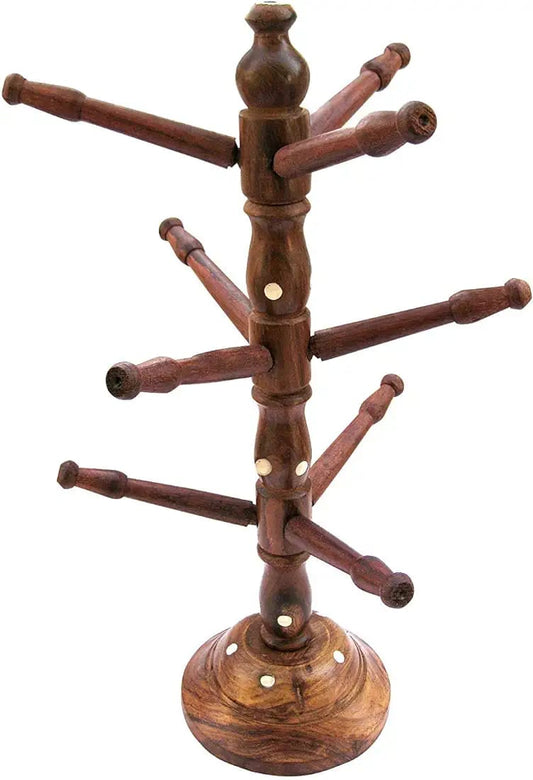 HANDICRAFTS Wooden Bangle Stand 9 Rod | Bangle organizer | Folding Chuddi Stand | Gift item for women | Bar Bracelet, Bangle Jewelry Holder Stand Display Organizer, Bracelet Holder for Jewelry