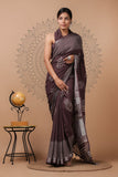 Hand Block Printed cotton mulmul saree - Various Patterns