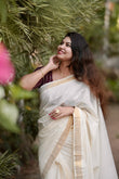 Pure Handloom Kerala cotton - Ready to wear saree