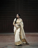 Pure Handloom Tissue Jari line saree - Ready to wear