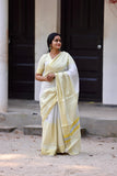 3 layer golden and silver tissue saree