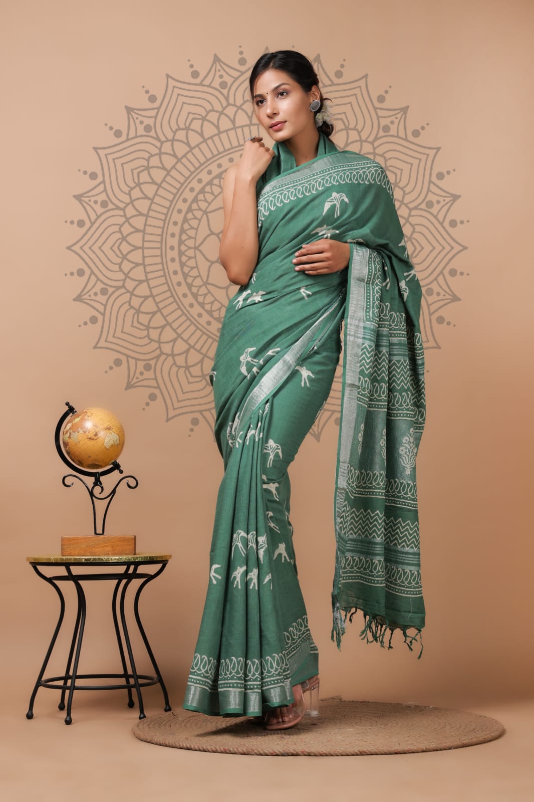 Hand Block Printed Cotton Saree