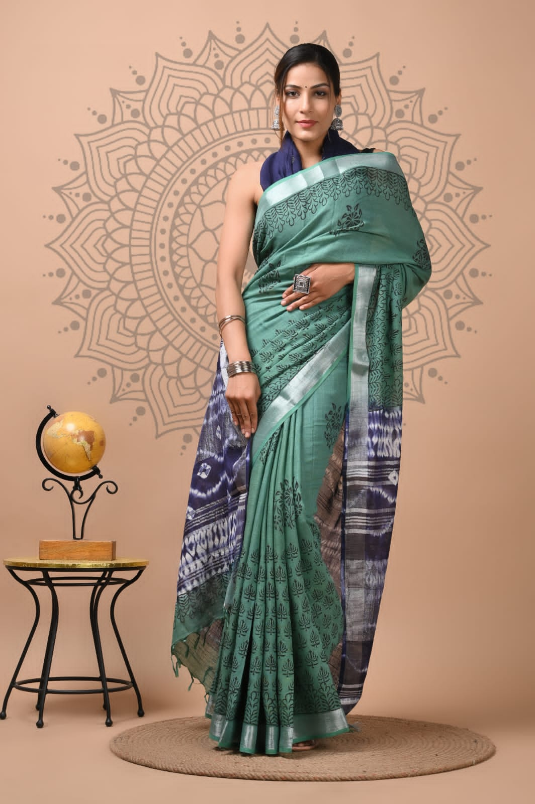 Printed- Hand Block Cotton Saree