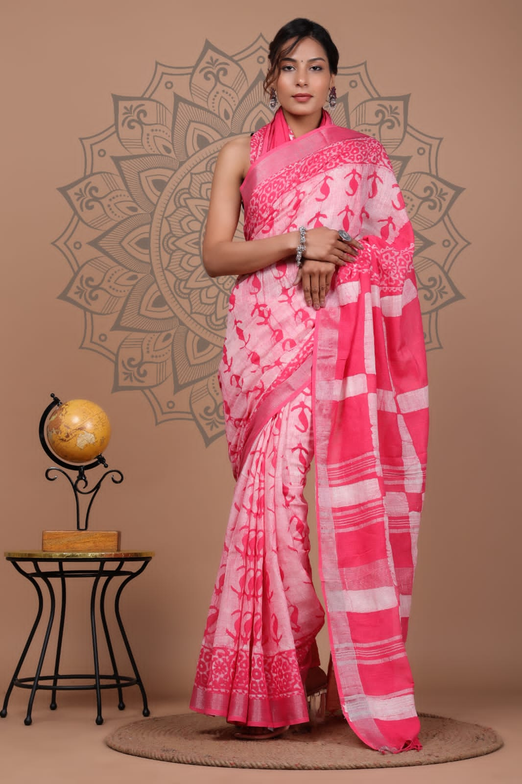 Printed- Hand Block Cotton Saree