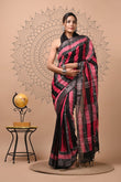 Cotton Saree - Hand Block printed Mulmul Saree