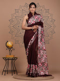 Cotton Saree - Hand Block printed Mulmul Saree