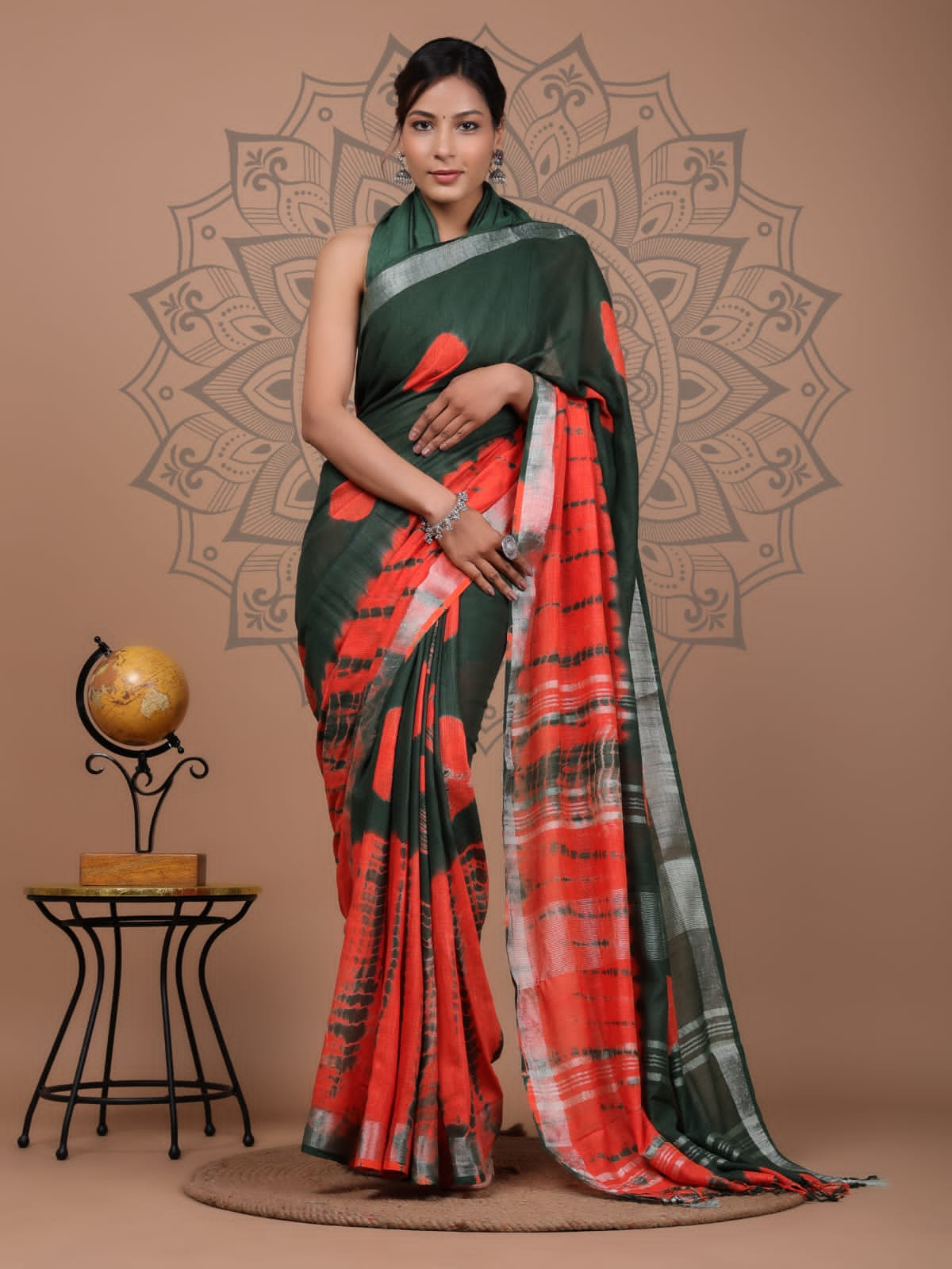 Cotton Saree - Hand Block printed Mulmul Saree