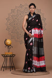 Hand Block Printed Cotton Mulmul Saree