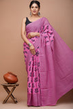 Hand Block Printed Pure Cotton Saree - Various Patterns