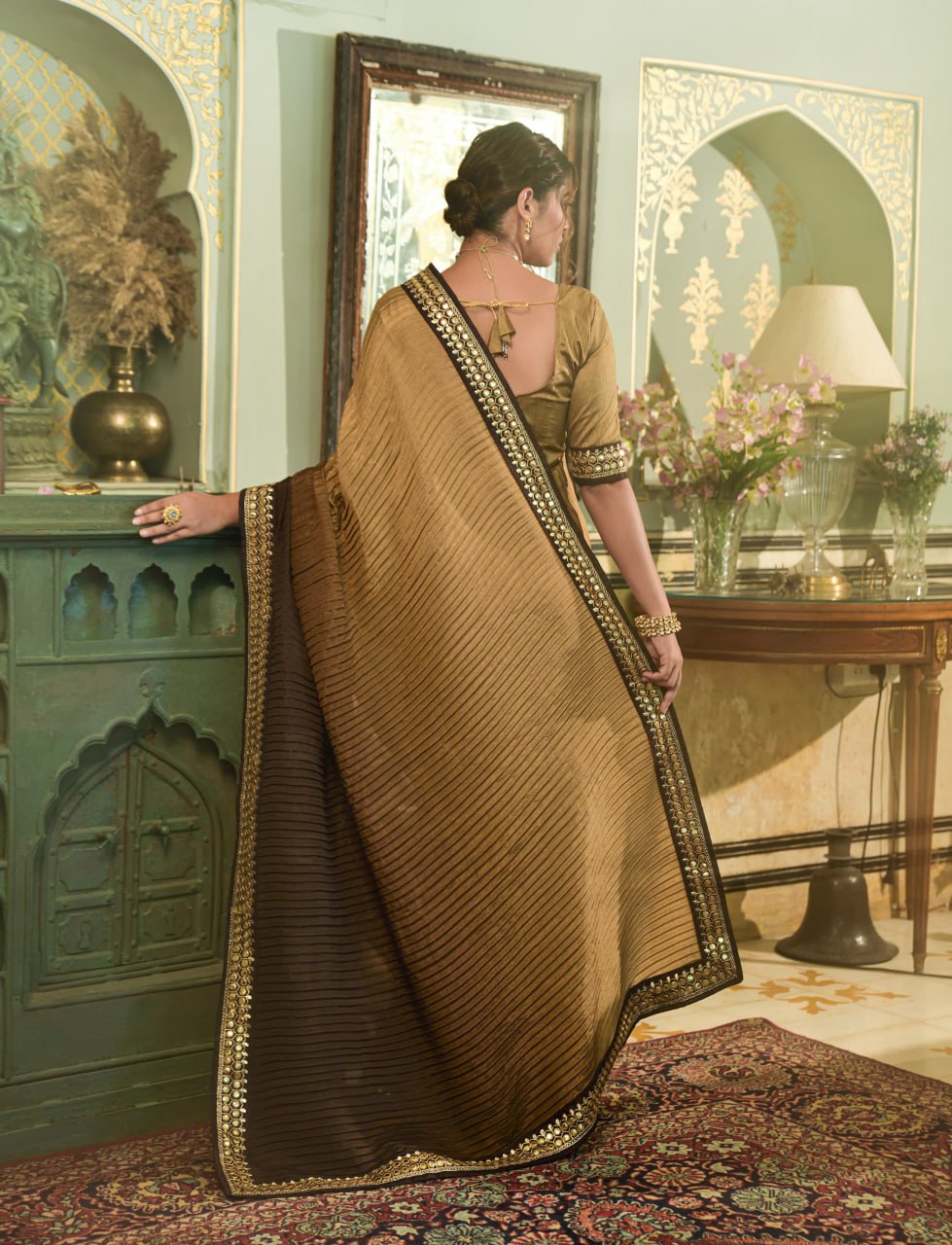 Embroidered Bollywood Silk Blend Saree