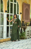 Chinon Saree With Unstitched Embroidery Blouse Piece