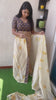 Pure Handloom Kerala cotton - Golden Shower Flower design - Ready to wear saree