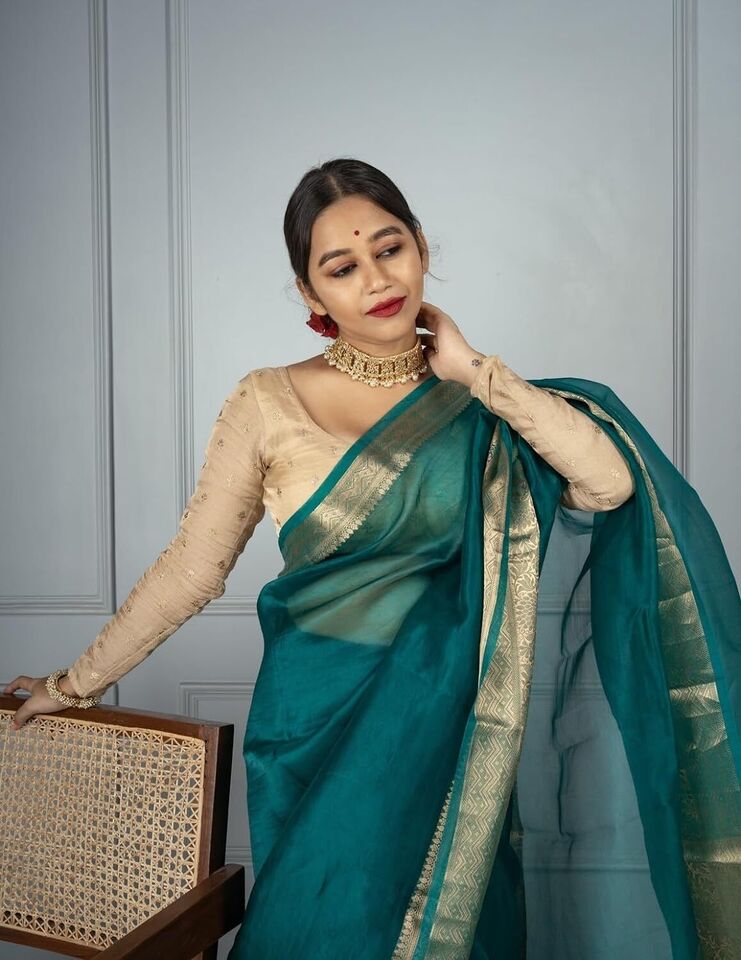 Woven Daily Wear Organza Saree