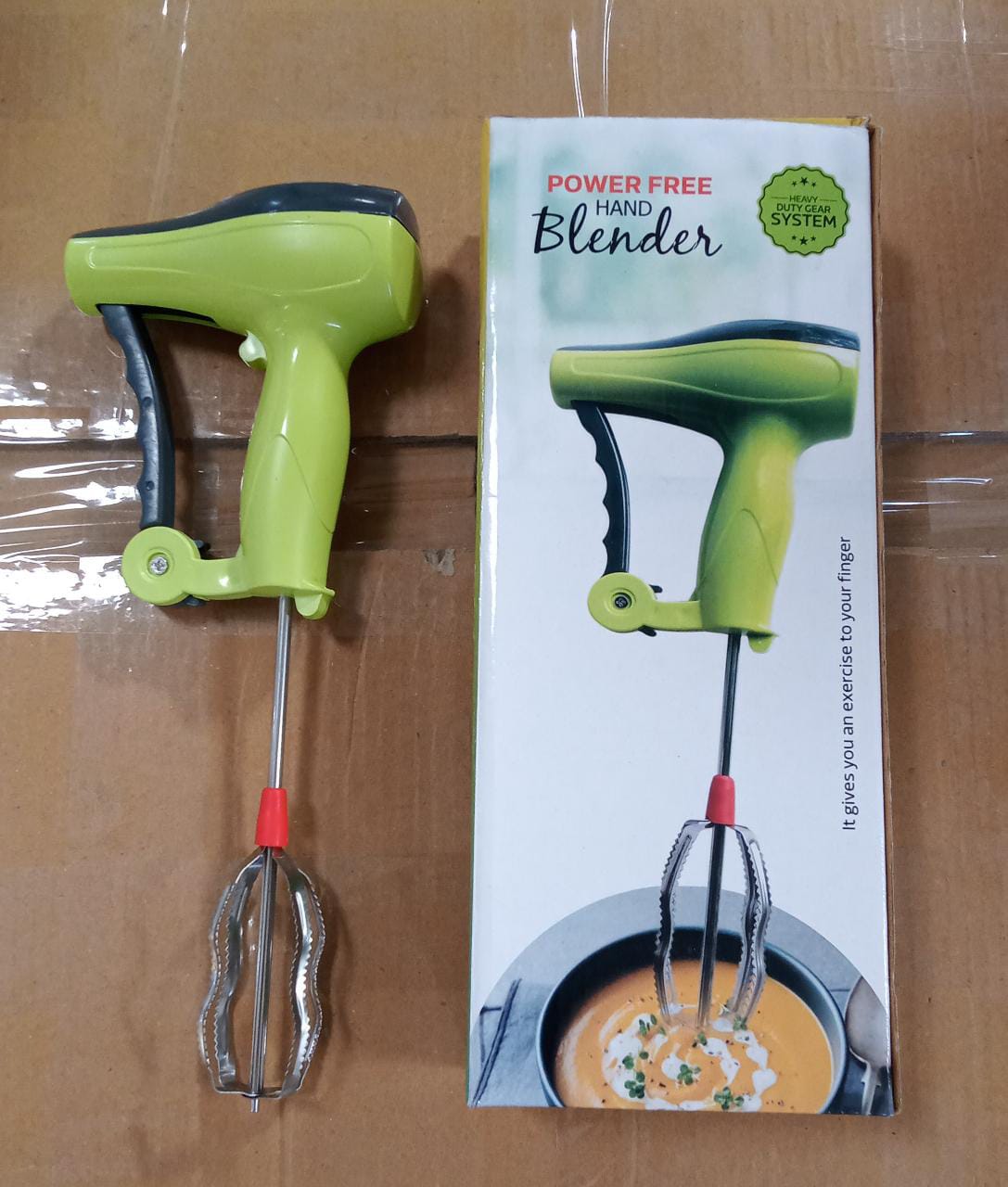Power Free Manual Hand Blender with Stainless Steel Blades, Milk Lassi Maker, Egg Beater Mixer Rawai