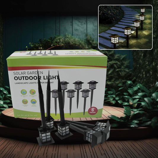 Big Solar Outdoor Lights, 6 Pack Waterproof Solar Pathway Lights, 10 Hrs Long-Lasting LED Landscape Lighting Solar Garden Lights, Solar Lights for Walkway Path Driveway Patio Yard & Lawn (6 Pc Set)