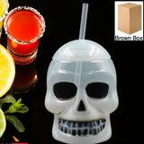 Ghost Face Bottle Water Bottle, Drinking Cup with Lid and Straw, Halloween and Beach Party Decorations (1 Pc)