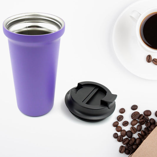 Inside Stainless Steel & Outside Plastic Vacuum Insulated Coffee Cups (1 Pc 450ML)