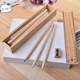 Colorful Wooden Pencil Set with Pencil box, Ruler, Sharpener For for Kids, Artist, Architect