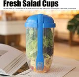 Fruit and Vegetable Salad Cups Easy Clean Salad Mixing Cup for Travel (1Pc)