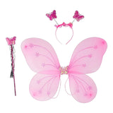 Baby Girl's Fairy Nylon Butterfly Wings Costume Butterfly Fairy Angel Wing| Wand And Hairband Multi- Color For Party (1pc)