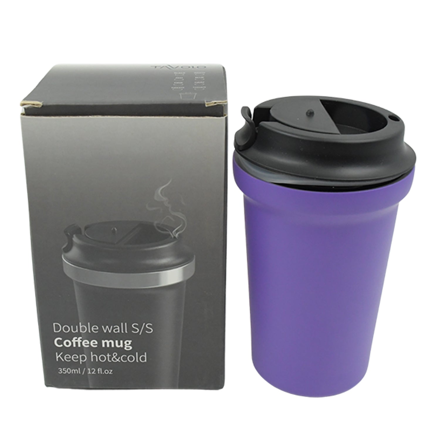 Stainless Steel Vacuum Insulated Coffee Cups Double Walled Travel Mug, Car Coffee Mug with Leak Proof Lid Reusable Thermal Cup for Hot Cold Drinks (1 Pc 350ML)