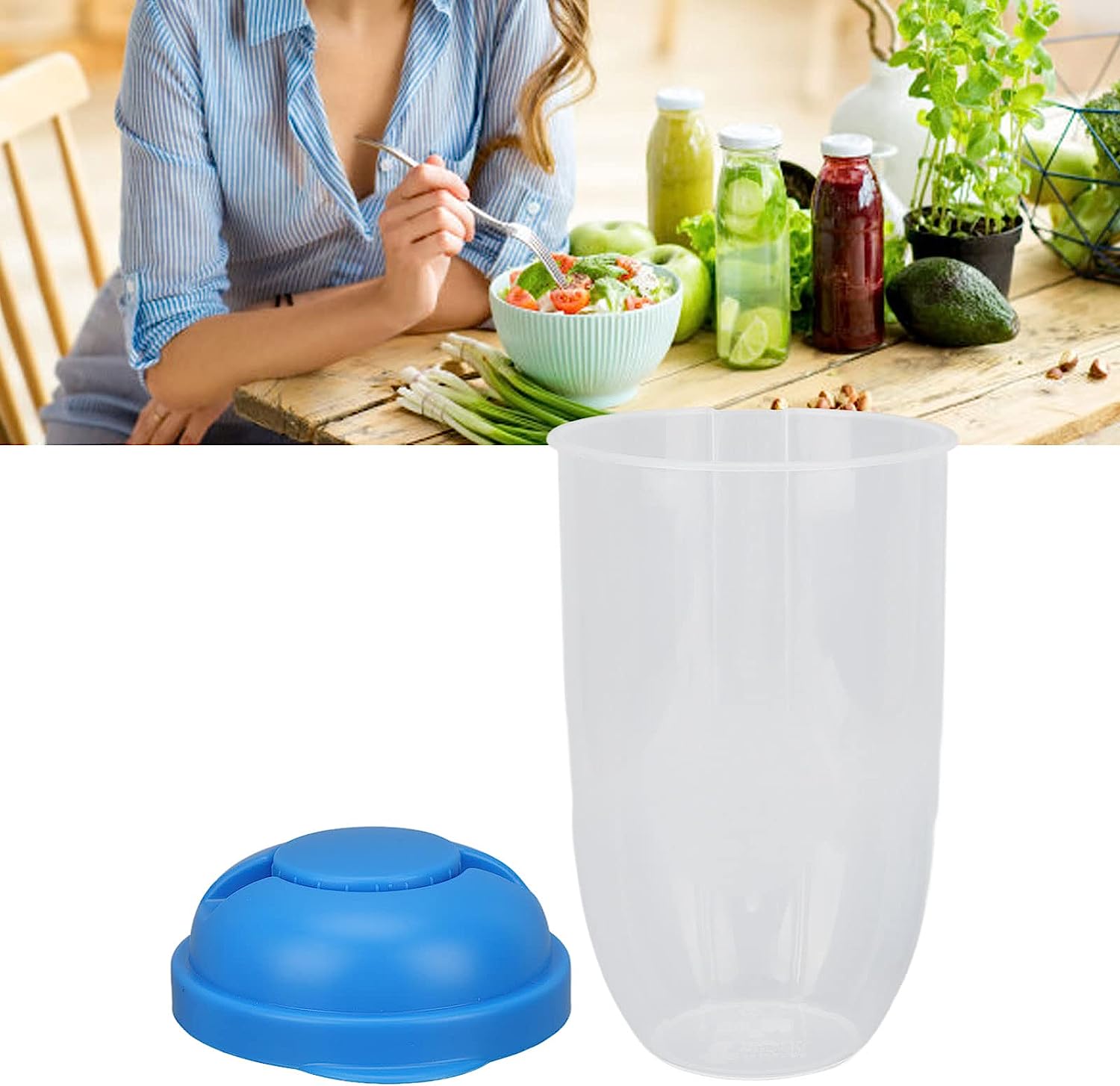 Fruit and Vegetable Salad Cups Easy Clean Salad Mixing Cup for Travel (1Pc)