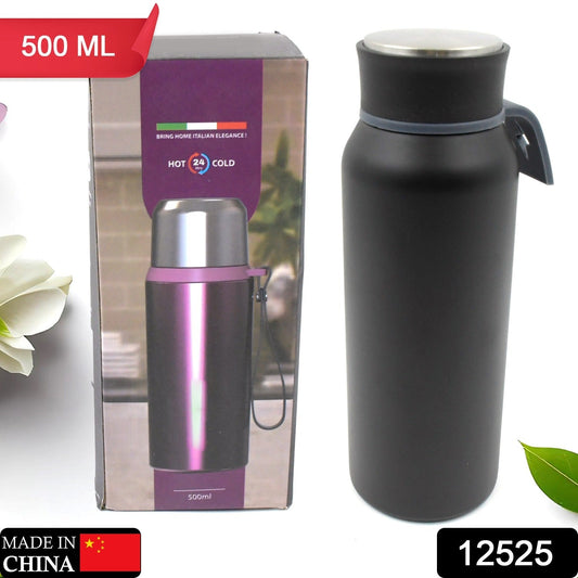 Vacuum Stainless Steel Water Bottle With Carry Handle (500ML)