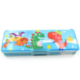 Multipurpose Compass Box, Plastic Double Deck Pencil Case with 2 Compartments for Kids(1 Pc Mix Design)