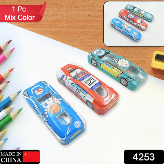Car Shape Metal Compass Box  for Kids (1 Pc Mix Color)